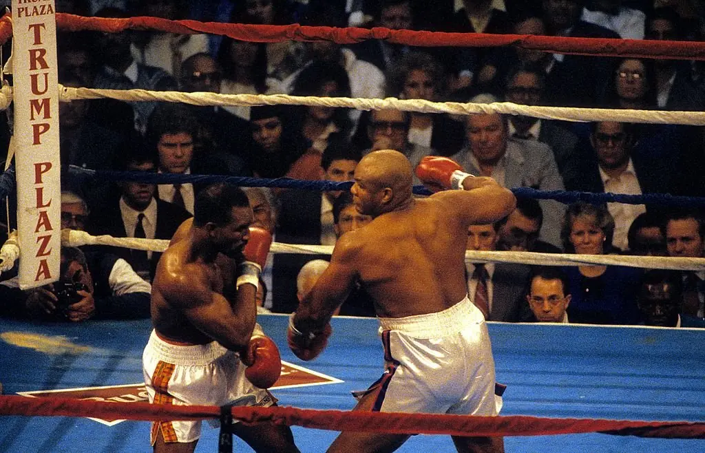 Foreman and Holyfield in 1991. Credit:  The Ring Magazine via Getty Images