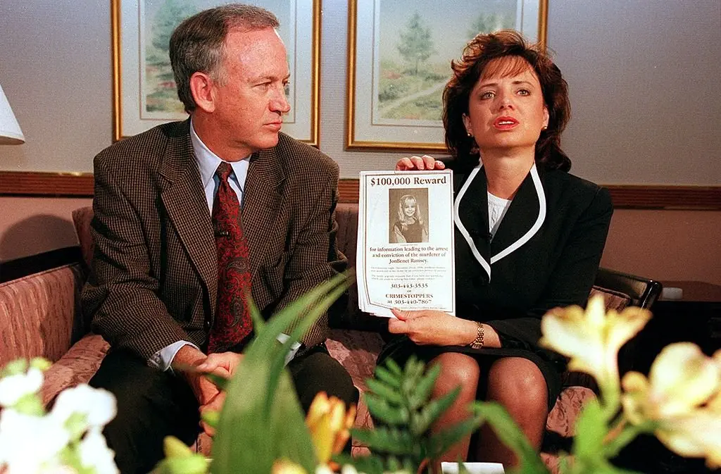 John and Patsy Ramsey pleading for information regarding their daughter. Credit: Helen H. Richardson/Getty