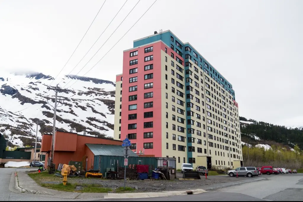 Everyone in Whittier lives in one building. Credit: Hasan Akbas/Anadolu/Getty