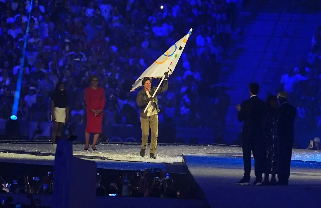 Tom Cruise appeared in the Olympics closing ceremony. Credit: China News Service / Getty