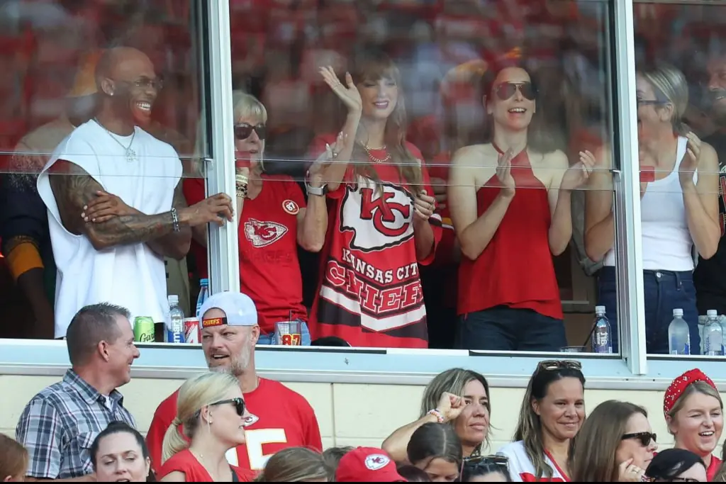 Swift clearly loved the game. Credit: Jamie Squire/Getty