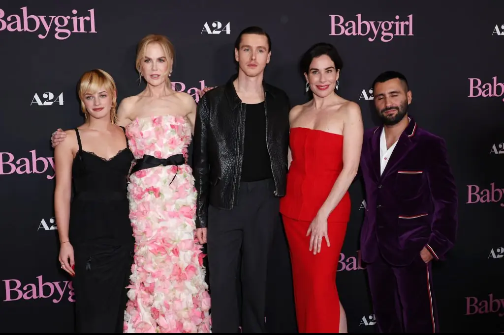 Kidman, Dickinson, director Halina Reijn and producer David Hinojosa at the premiere of Babygirl. Credit: JC Olivera / Getty