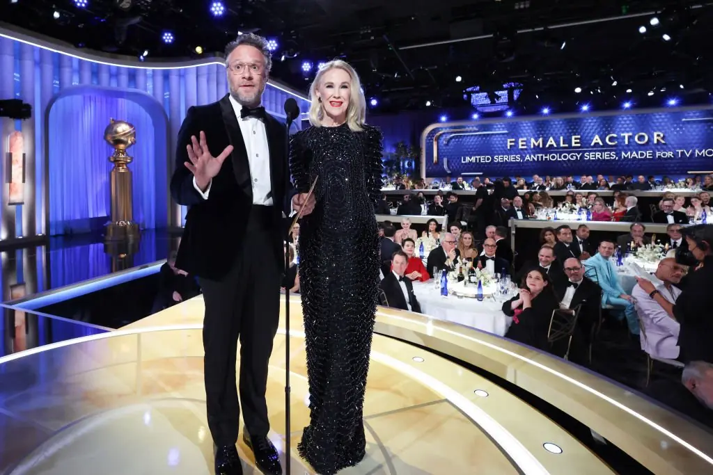 Rogen's remarks were censored on US television. Credit: Rich Polk/GG2025/Getty