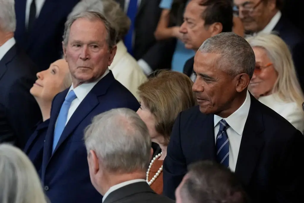 Bush and Obama at the inauguration. Credit: Julia Demaree Nikhinson - Pool/Getty