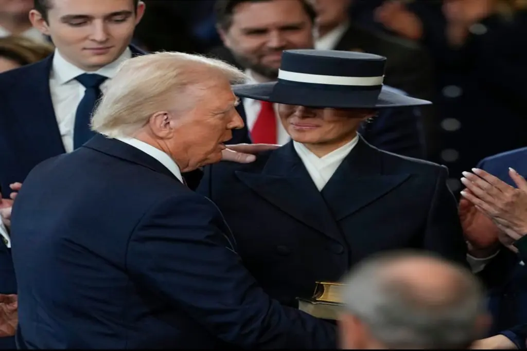 Melania's look during the inauguration sparked theories on social media. Credit:  Julia Demaree Nikhinson - Pool/Getty Images