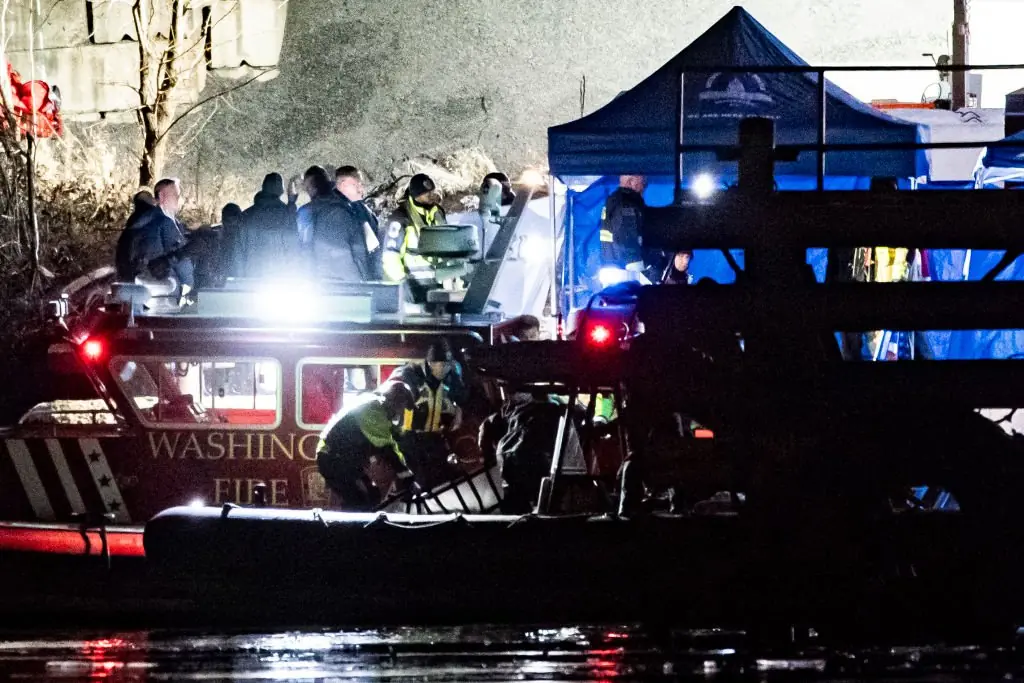 A passenger jet collided with a military helicopter in Washington D.C. on Wednesday night.Credit: Al Drago / Getty