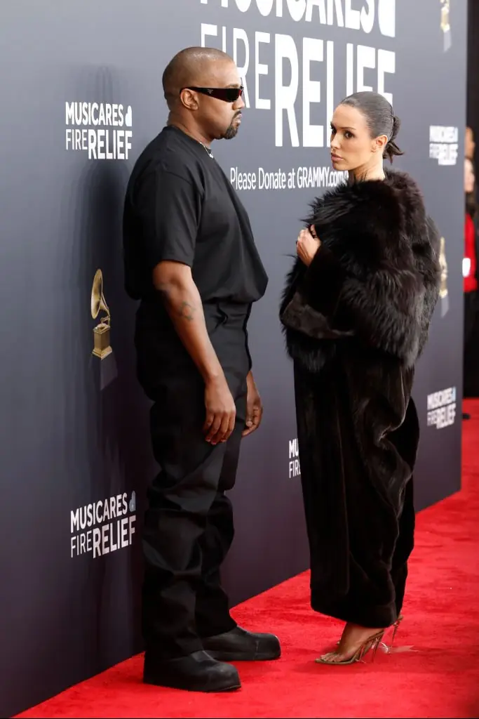 Kanye West and Bianca Censori before the red carpet stunt. Credit: Frazer Harrison / Getty