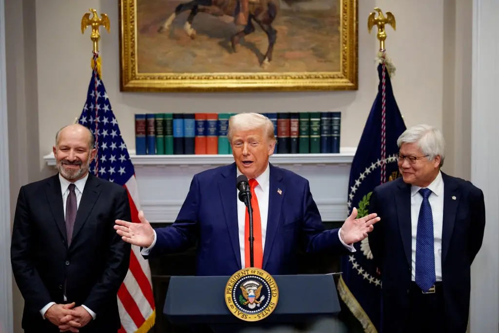 New marks were spotted during Trump's conference on March 3. Credit: Andrew Harnik/Getty Images