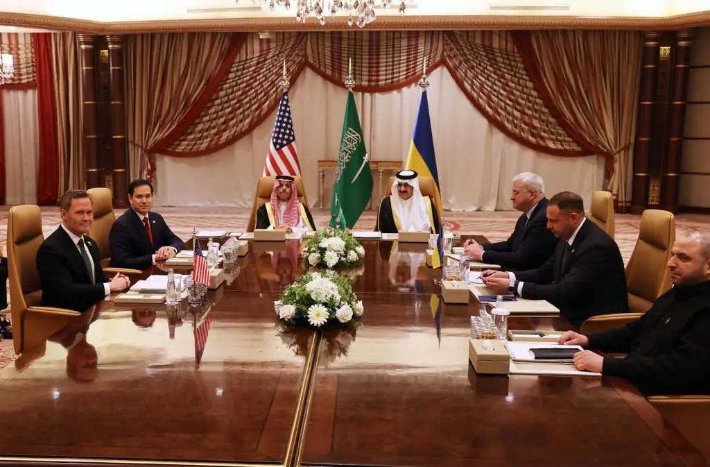 US And Ukrainian Delegations met In Saudi Arabia. Credit: Salah Malkawi / Getty