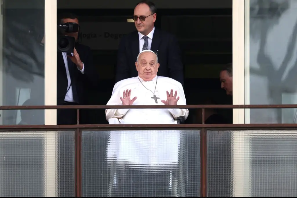 Pope Francis made his first public appearance since being hospitalized in Rome more than five weeks ago. Credit: Franco Origlia / Getty