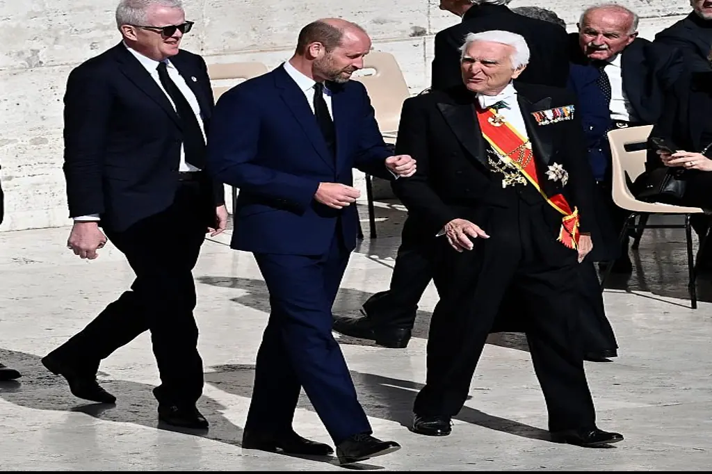 Prince William is seen attending the funeral of Pope Francis on behalf of the UK Royal Family. Credit: Antonio Masiello/Getty Images