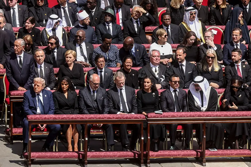 President Donald Trump and First Lady Melania Trump sat first row at the pope's funeral. Credit: Alessandra Benedetti - Corbis / Getty