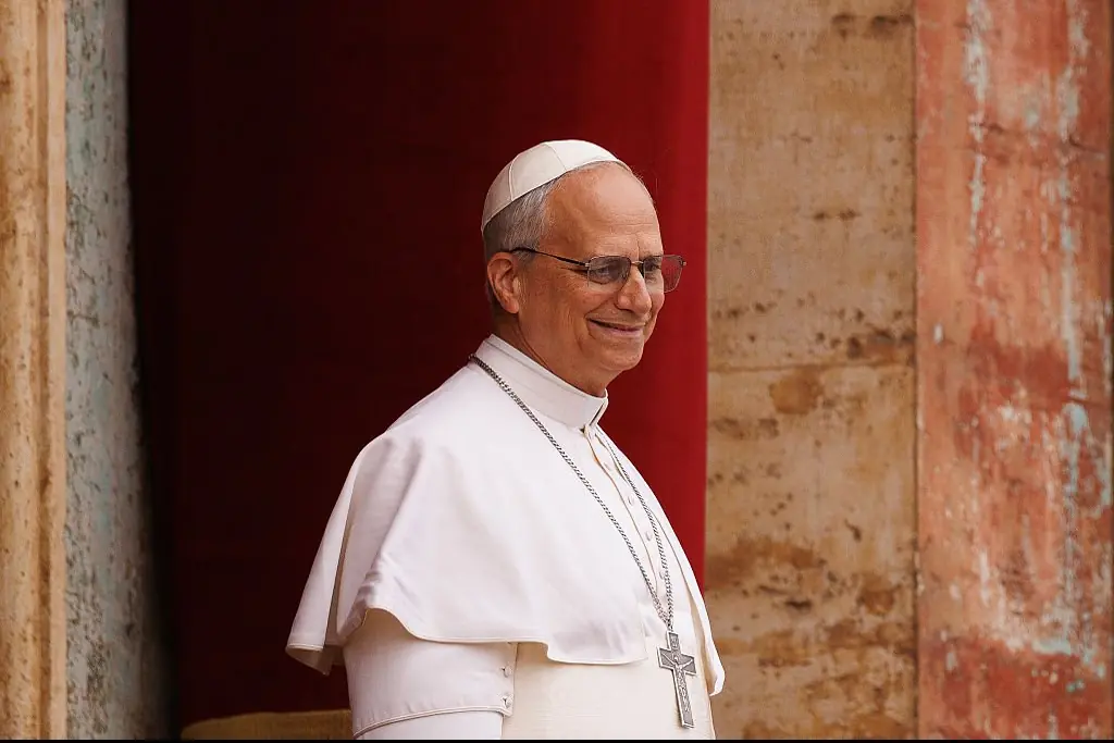 Pope Leo XIV delivered a prayer from the main central loggia of St Peter's basilica on May 11. Credit: Dan Kitwood / Getty