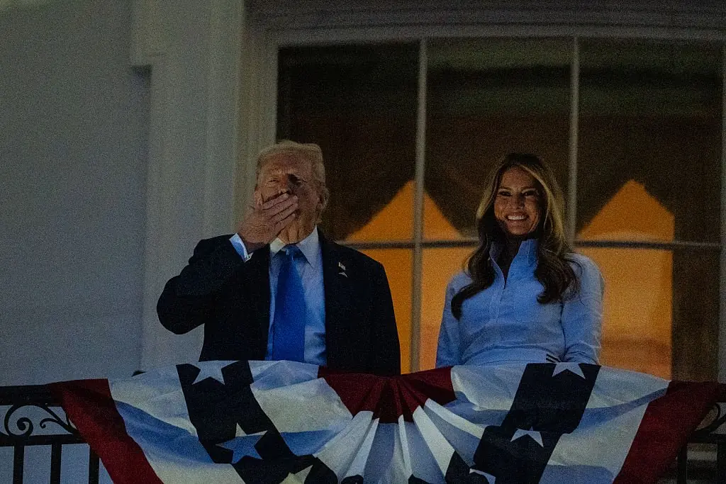 Donald and Melania Trump celebrating at the White House. Credit: Eric Lee / Getty Images.