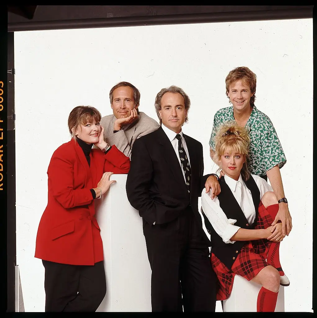 Victoria Jackson with the SNL cast during her time on the variety show. Credit: Lynn Goldsmith / Getty