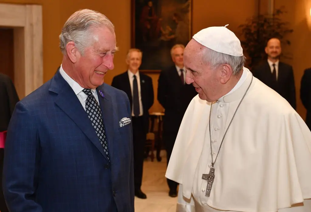 King Charles will not attend Pope Francis' funeral (the two pictured here in 2017). Credit: Tim Rooke - Pool / Getty Images