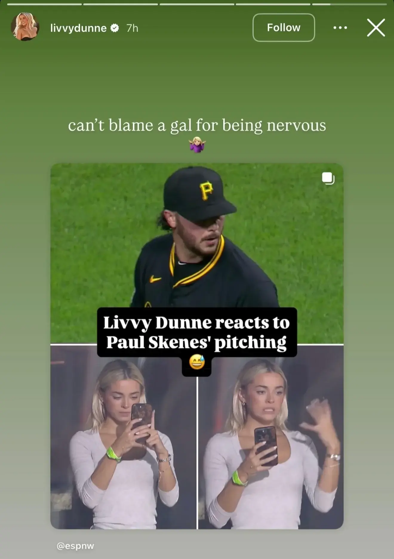 Livvy Dunne shared her response online. Credit: Instagram