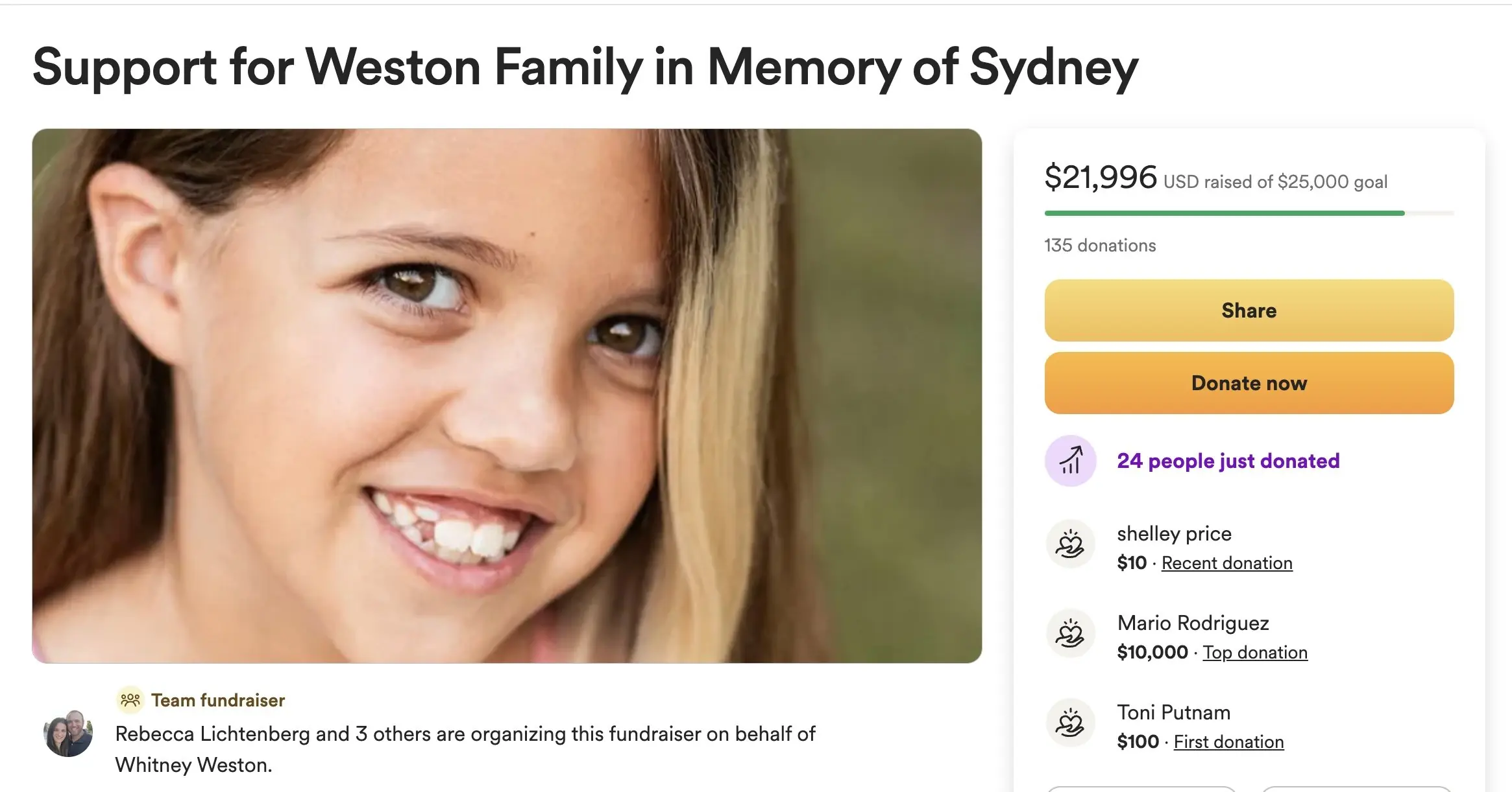 Sydney Weston tragically died after a medical emergency on a plane. Credit: GoFundMe