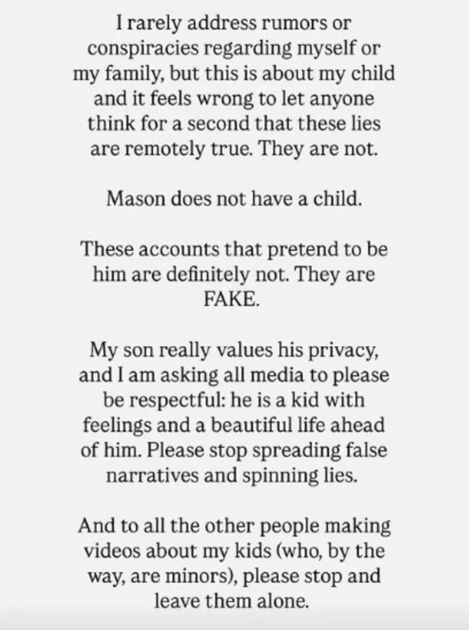 Kardashian's statement. Credit: Instagram / @kourtneykardash