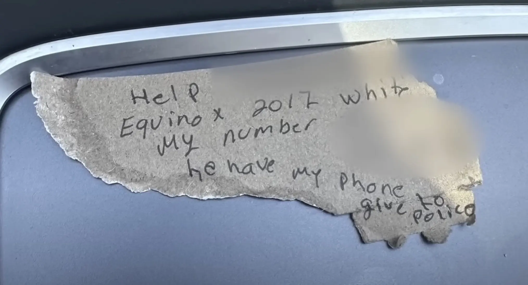 The note that led to the rescue. Credit: FOX 13 News Utah