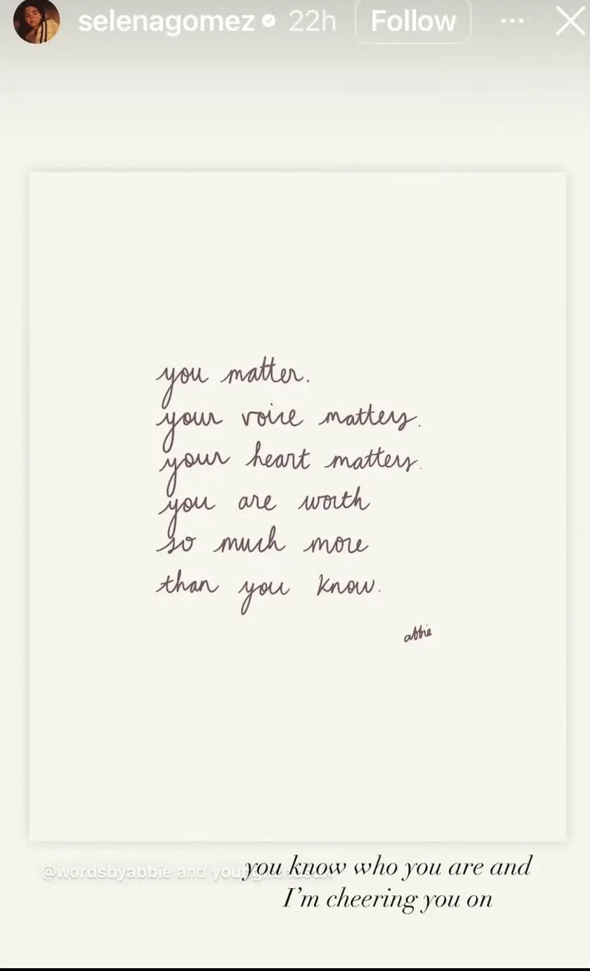 Gomez's Instagram story sent people into a frenzy. Credit: Selena Gomez / Instagram