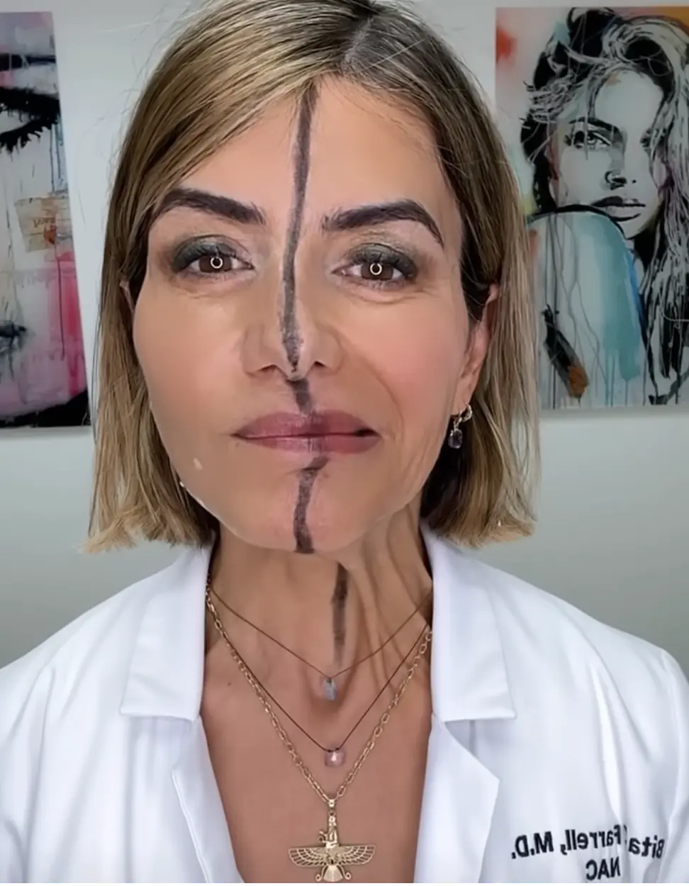 Dr. Bita Farrell's facial movements changed. Credit: Dr. Bita Farrell / YouTube. 