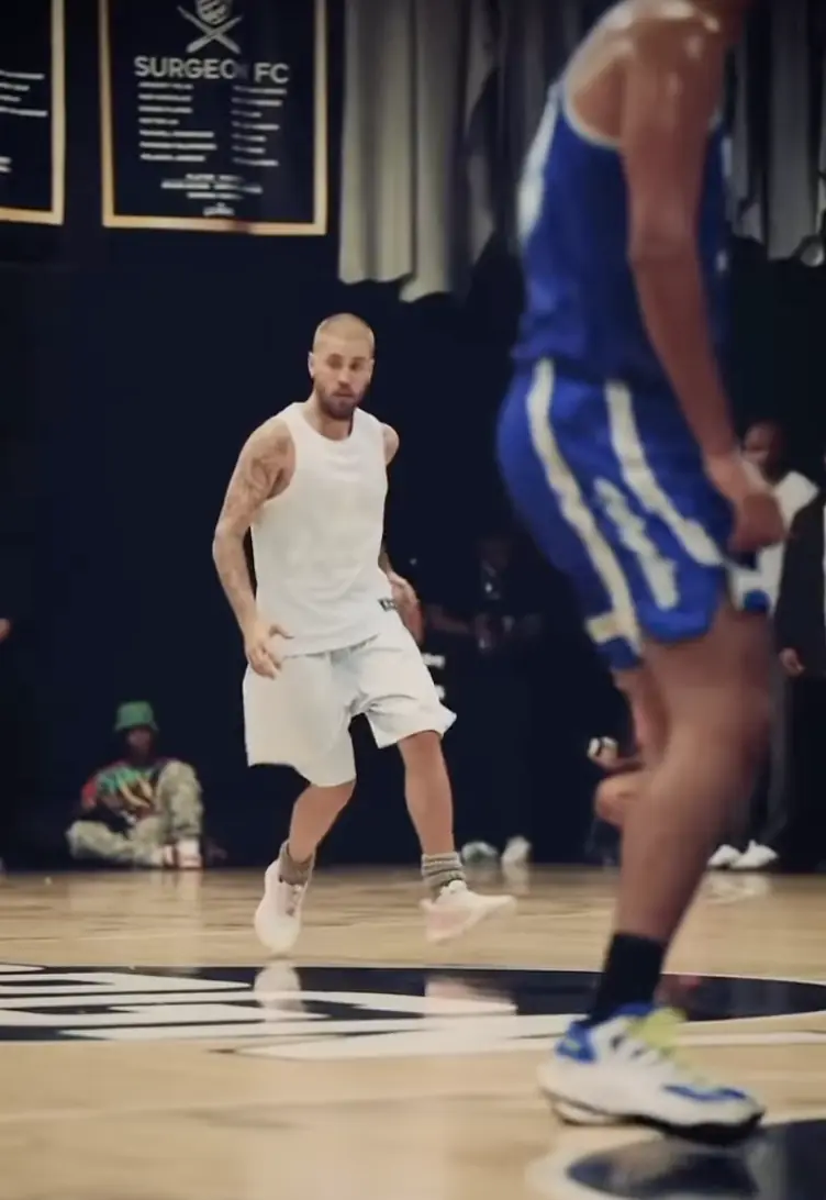 Bieber shared the photos of himself playing basketball with a curious soundtrack. Credit: Instagram