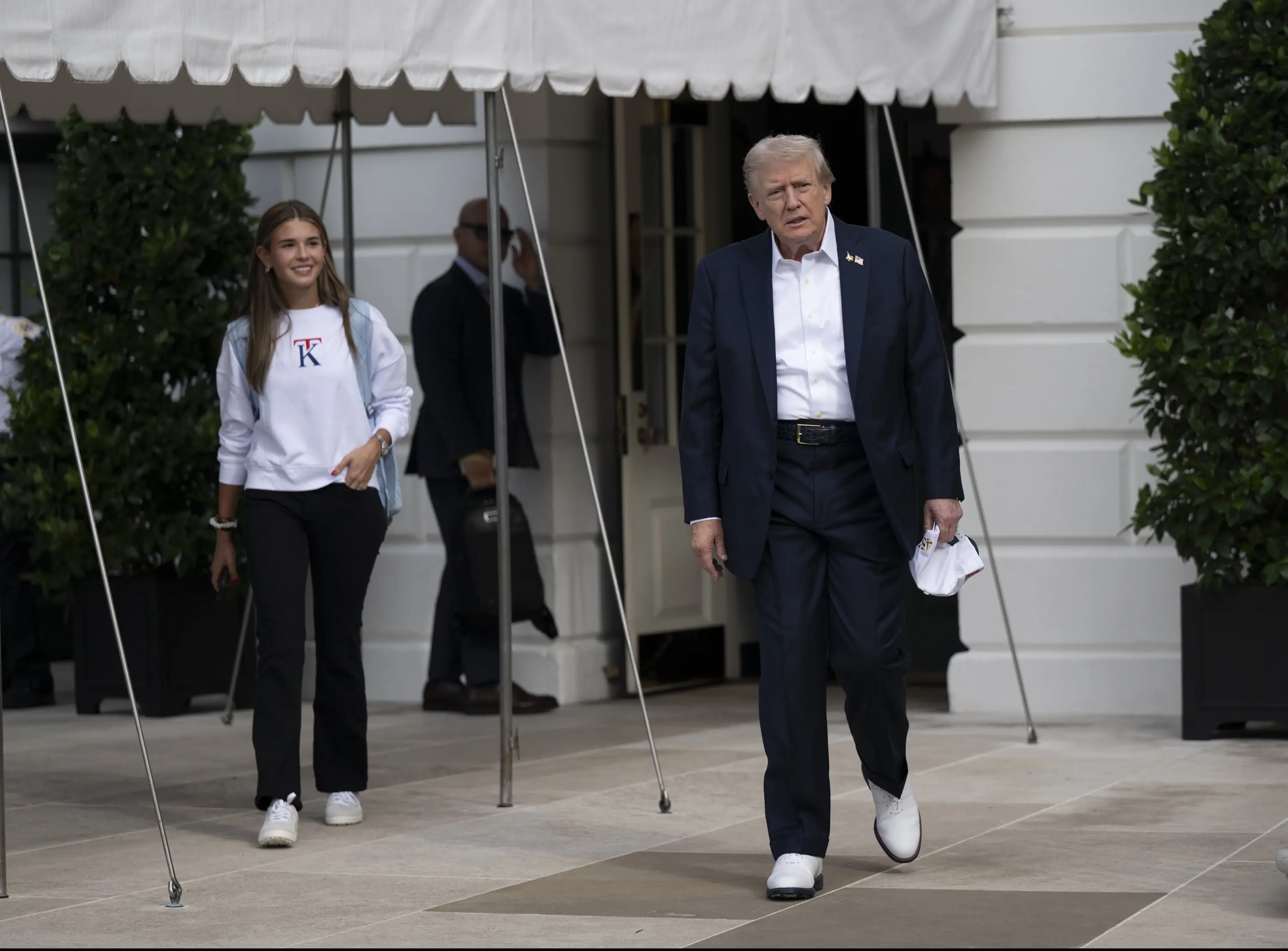 Kai Trump and Donald Trump off to the Ryder Cup. Credit: X/White House