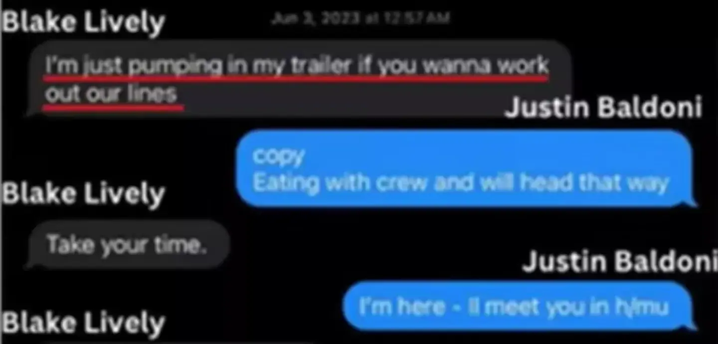 The alleged text exchange. Credit: Superior Court of the State of California