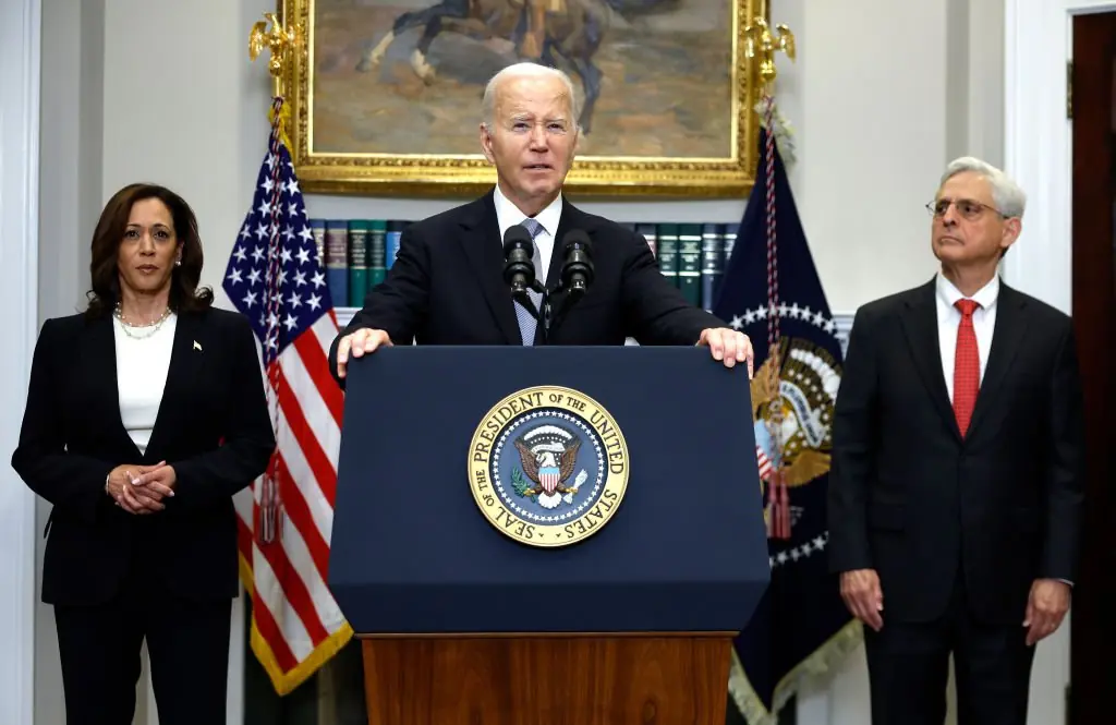 President Joe Biden addresses the attempt on Trump's life. Credit: Kevin Dietsch / Getty