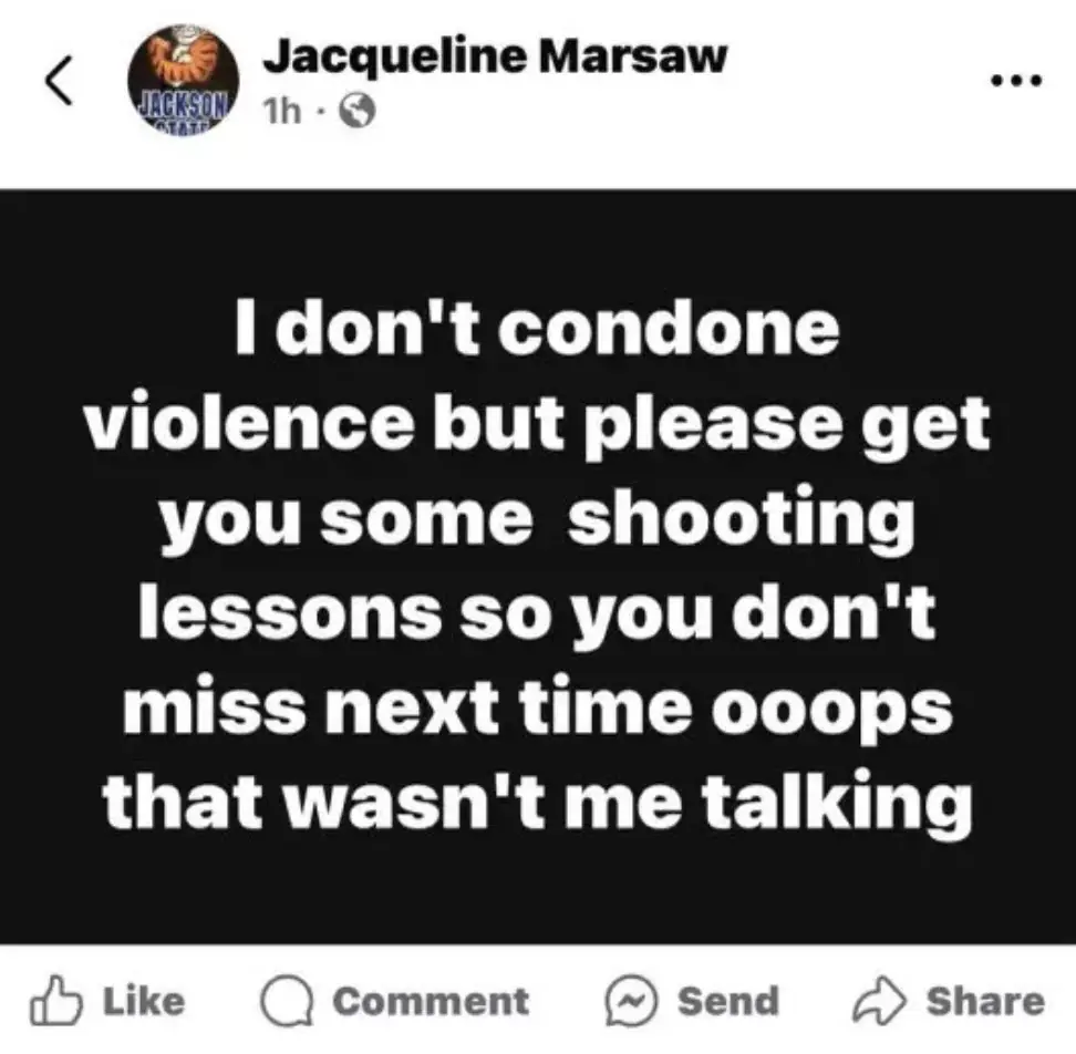 Marsaw's post was met with huge backlash. Credit: Facebook (Screenshot)
