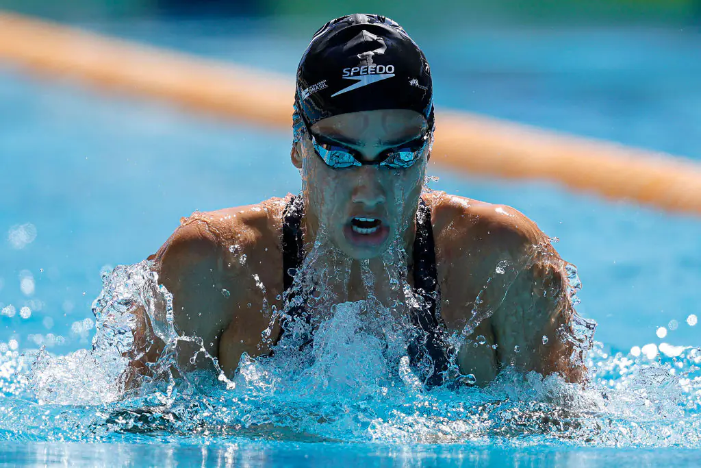 Vieira had competed in the women’s 4x100 meter freestyle relay earlier on July 27, but her team finished 12th in the heats, missing the final won by Australia. Credit: Buda Mendes / Getty