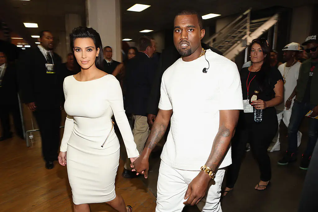 Kanye West and Kim Kardashian. Credit: Christopher Polk / Getty