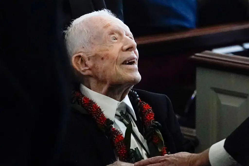 Jimmy Carter, seen in November 2023, is the oldest living former President of the United States. Credit: Alex Brandon - Pool/Getty Images