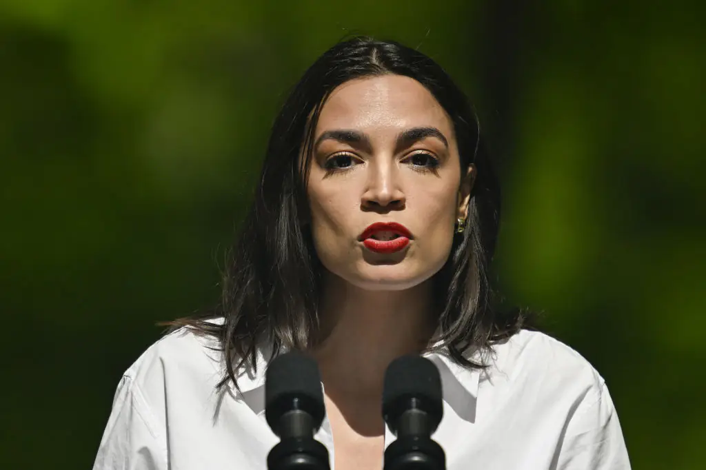Ocasio-Cortez came to Crockett’s defense during the verbal tussle. Credit: Anadolu / Getty