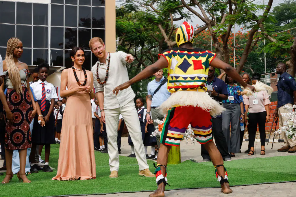 Markle looked radiant as she attended a school visit. Credit: Andrew Esiebo / Getty