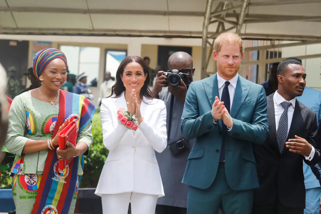 The Duke and Duchess of Sussex in Nigeria. Credit: Andrew Esiebo/Getty