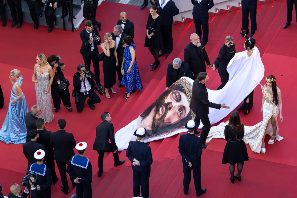 Taveras was filmed pushing away the same security guard. Credit: Stephane Cardinale - Corbis / Getty