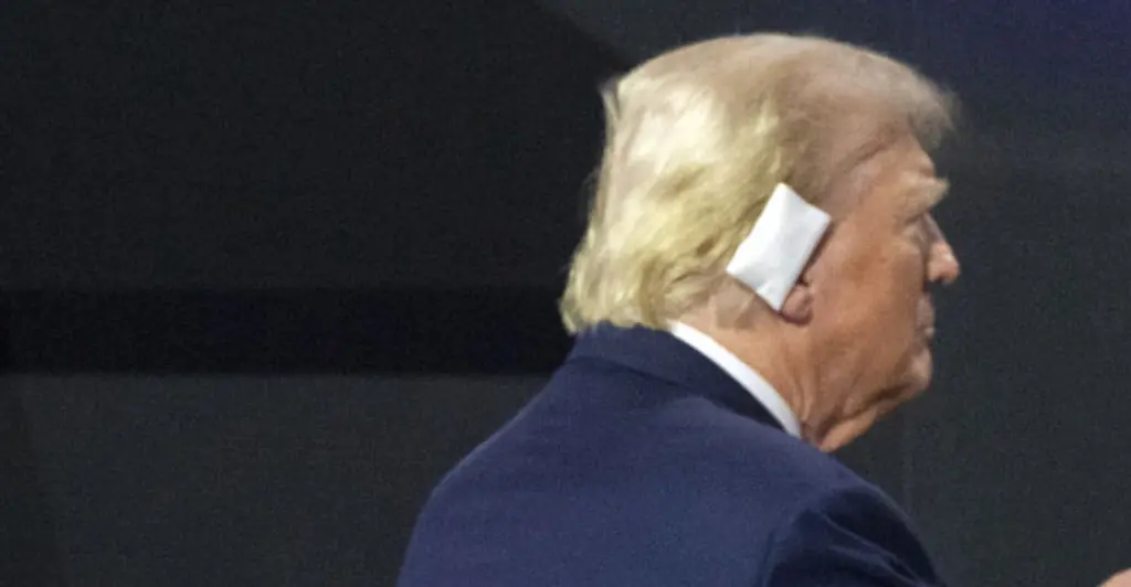 Trump supporters are wearing ear bandages in solidarity with the former president