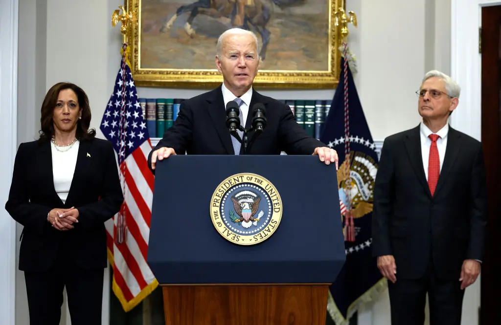 President Joe Biden addresses the attempt on Trump's life. Credit: Kevin Dietsch / Getty