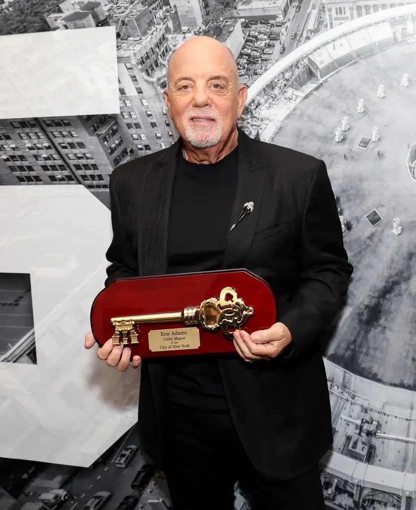 Billy Joel was presented with the Key to the City of New York before the last show of his residency. Credit: Kevin Mazur / Getty