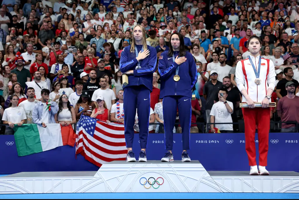 Some viewers found Huske's decision to invite Walsh onto her podium "rude".Credit: Quinn Rooney / Getty