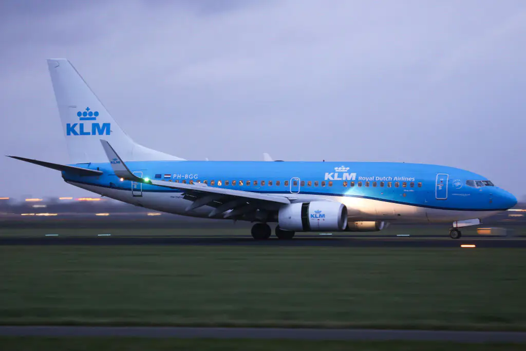 The flight in question was KLM Flight 1341, scheduled to depart from Amsterdam to Billund, Denmark. Credit: NurPhoto / Getty