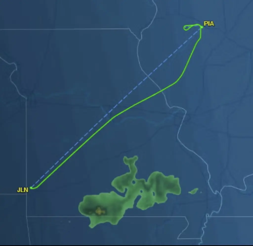 The plane made an emergency landing. Credit: FlightAware