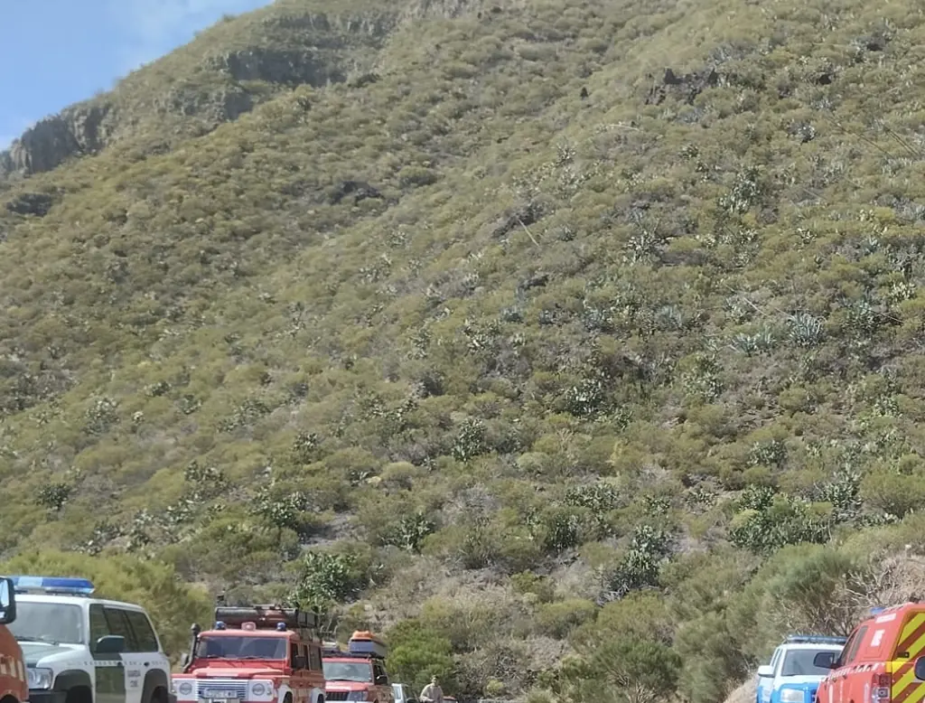 Search teams have been joined by volunteers to help find the teen. Credit: Bomberos Voluntarios de Santiago del Teide/Facebook