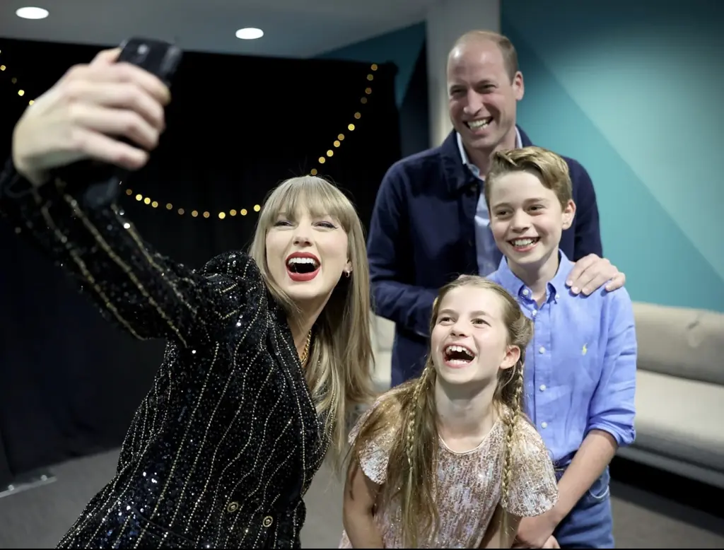 The Royals pose for a selfie with Taylor Swift. Credit: princeandprincessofwales/Instagram