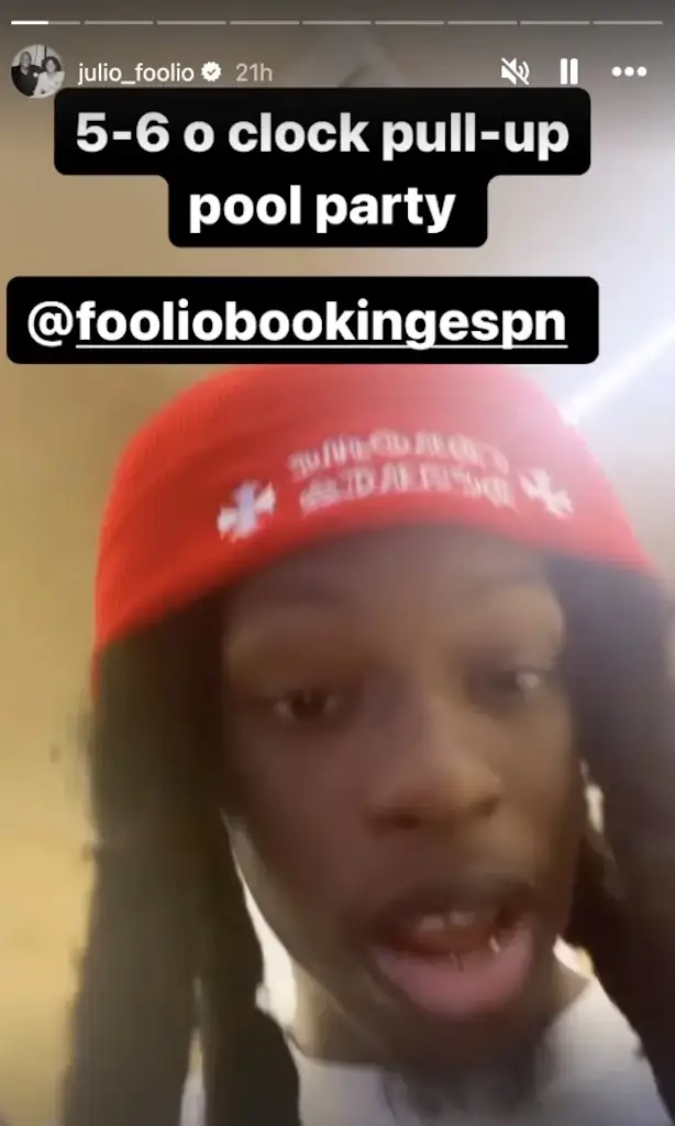 Foolio posted about the party on social media. Credit: Instagram/Julio_Foolio