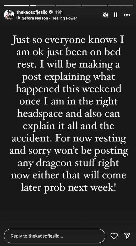 Kaos also released a statement. Credit: Instagram