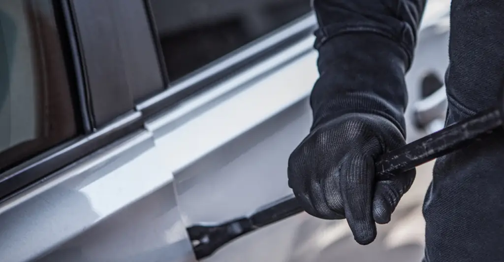 Moment armed car thieves attempt to steal family's vehicle with grandchildren in the backseat