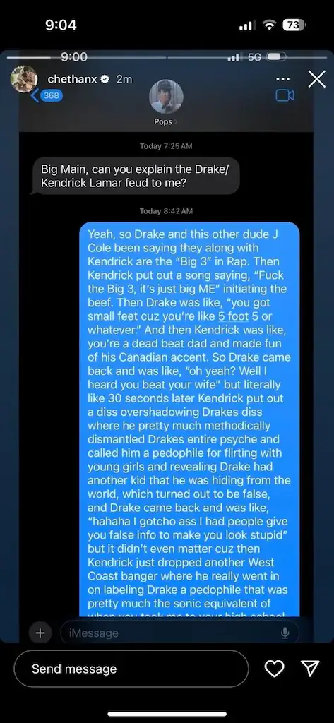 Credit: Chet Hanks' Instagram Story